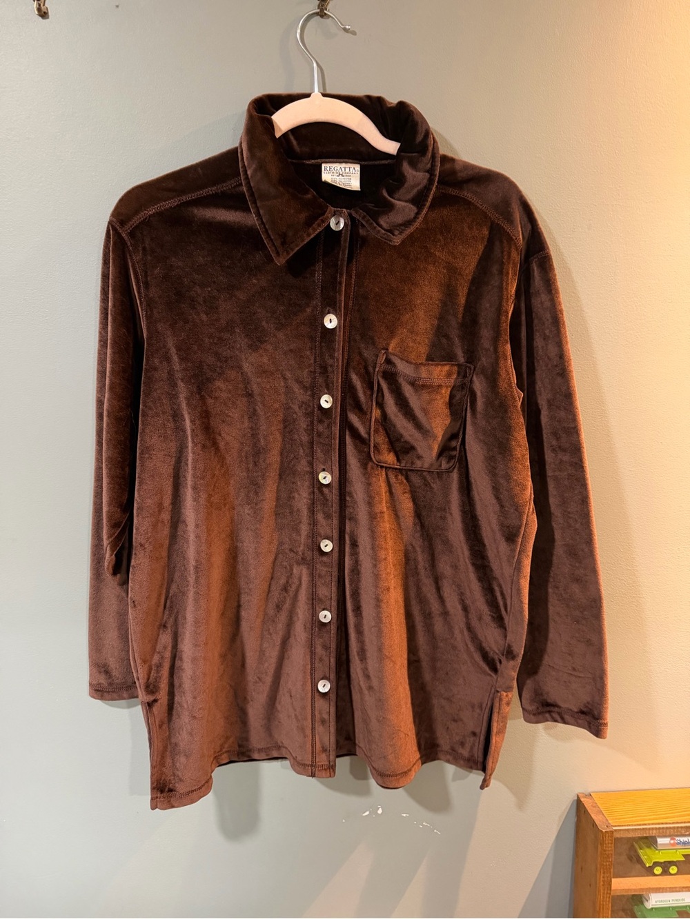 Regatta Brown Velvet Button-Down Shirt